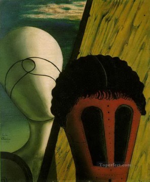 two boys singing Painting - two heads 1918 Giorgio de Chirico Metaphysical surrealism